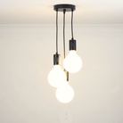 Black cluster pendant with porcelain bulbs