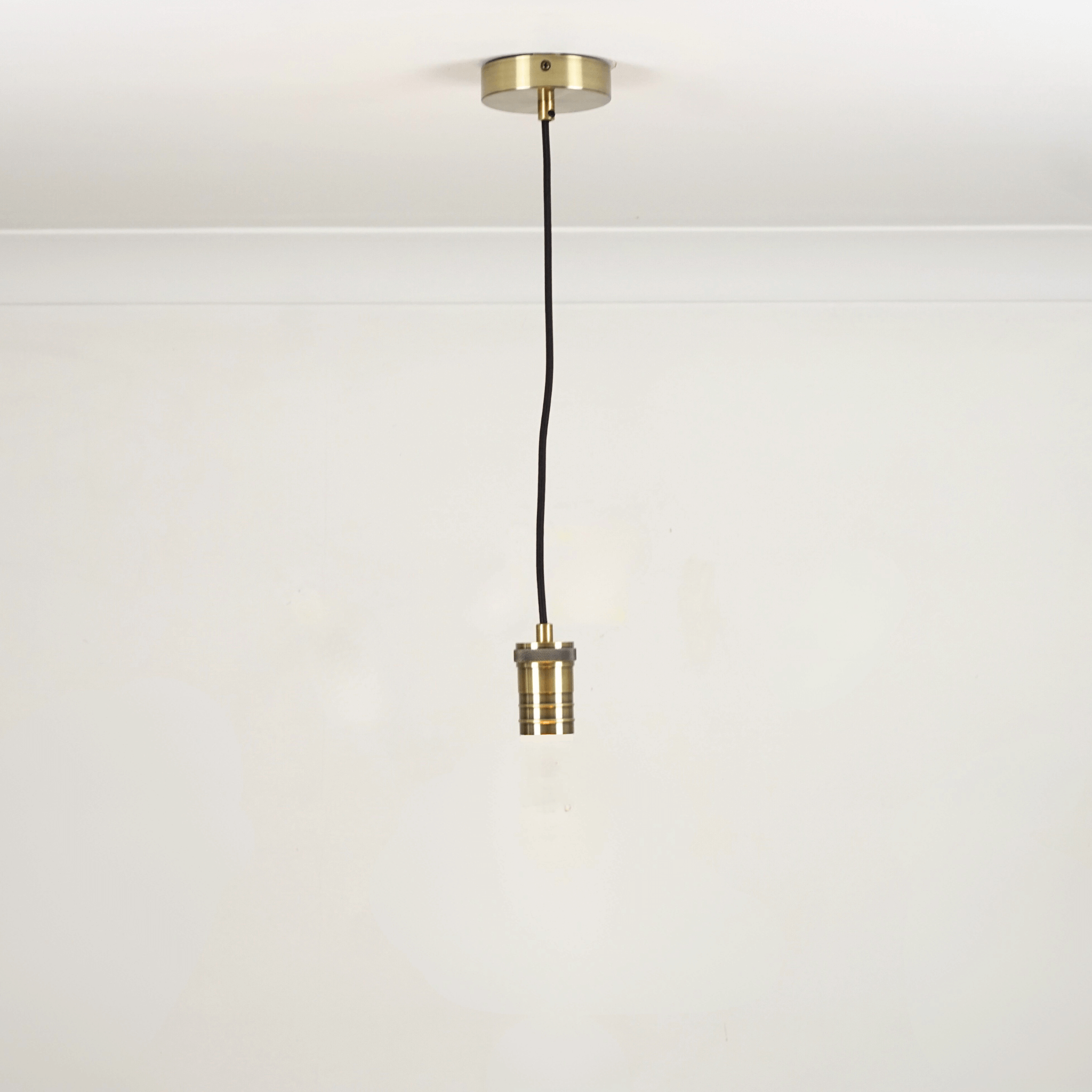 Bronze straight single pendant white background