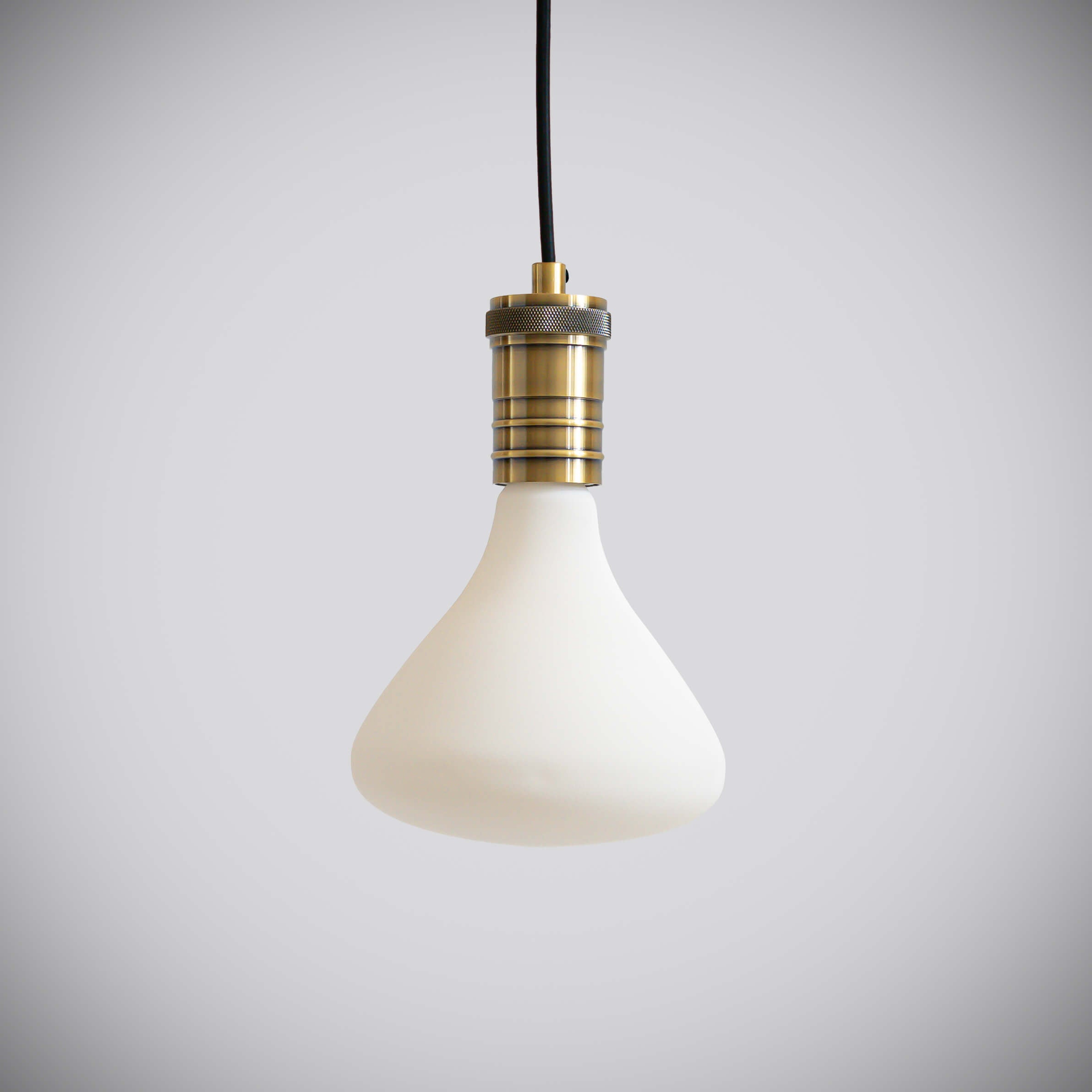 antique bronze pendant light with straight cable and astrid bulb off