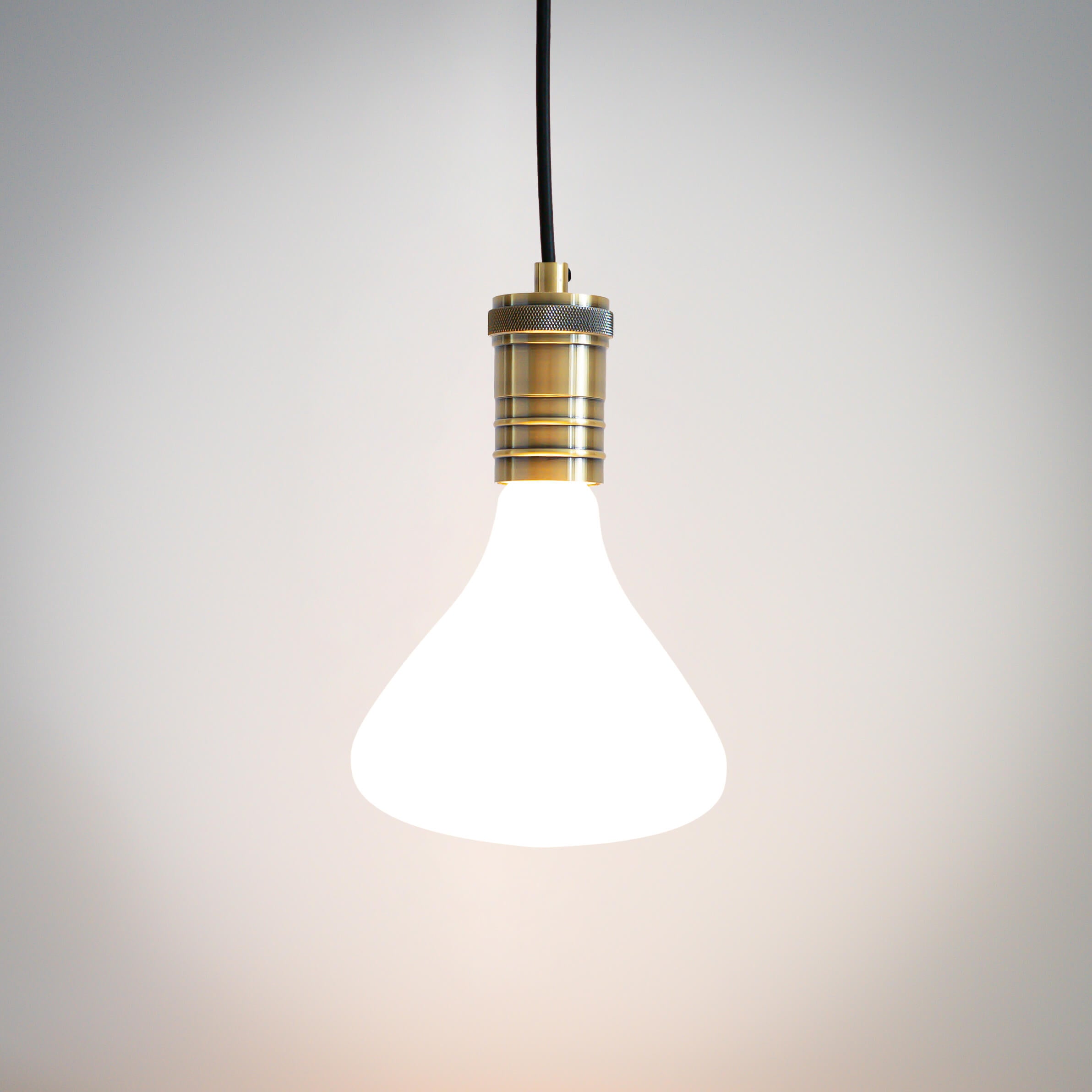 antique bronze pendant light with straight cable and astrid bulb on