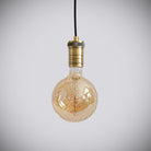 antique bronze pendant light with straight cable and felicity bulb off