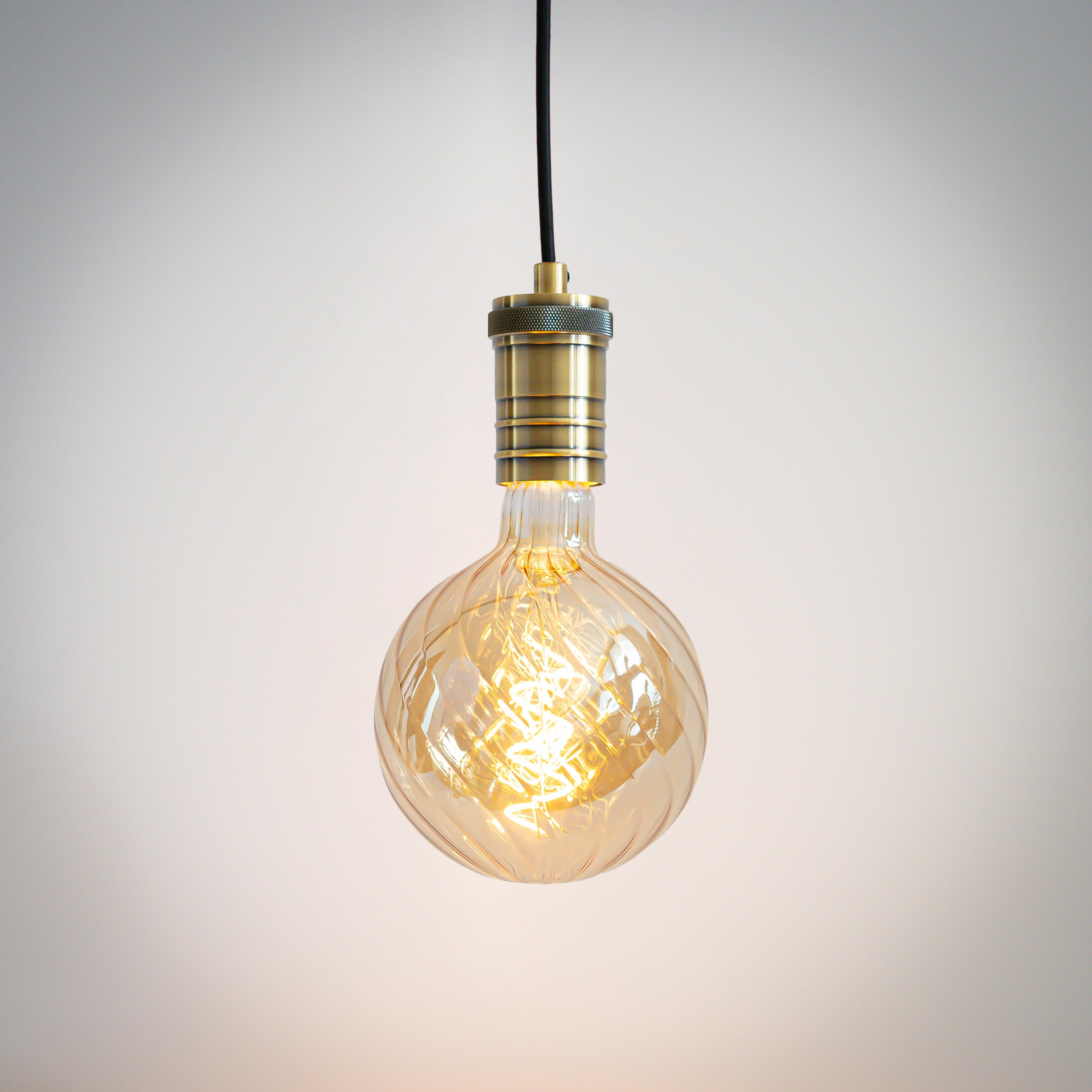 antique bronze pendant light with straight cable and felicity bulb on