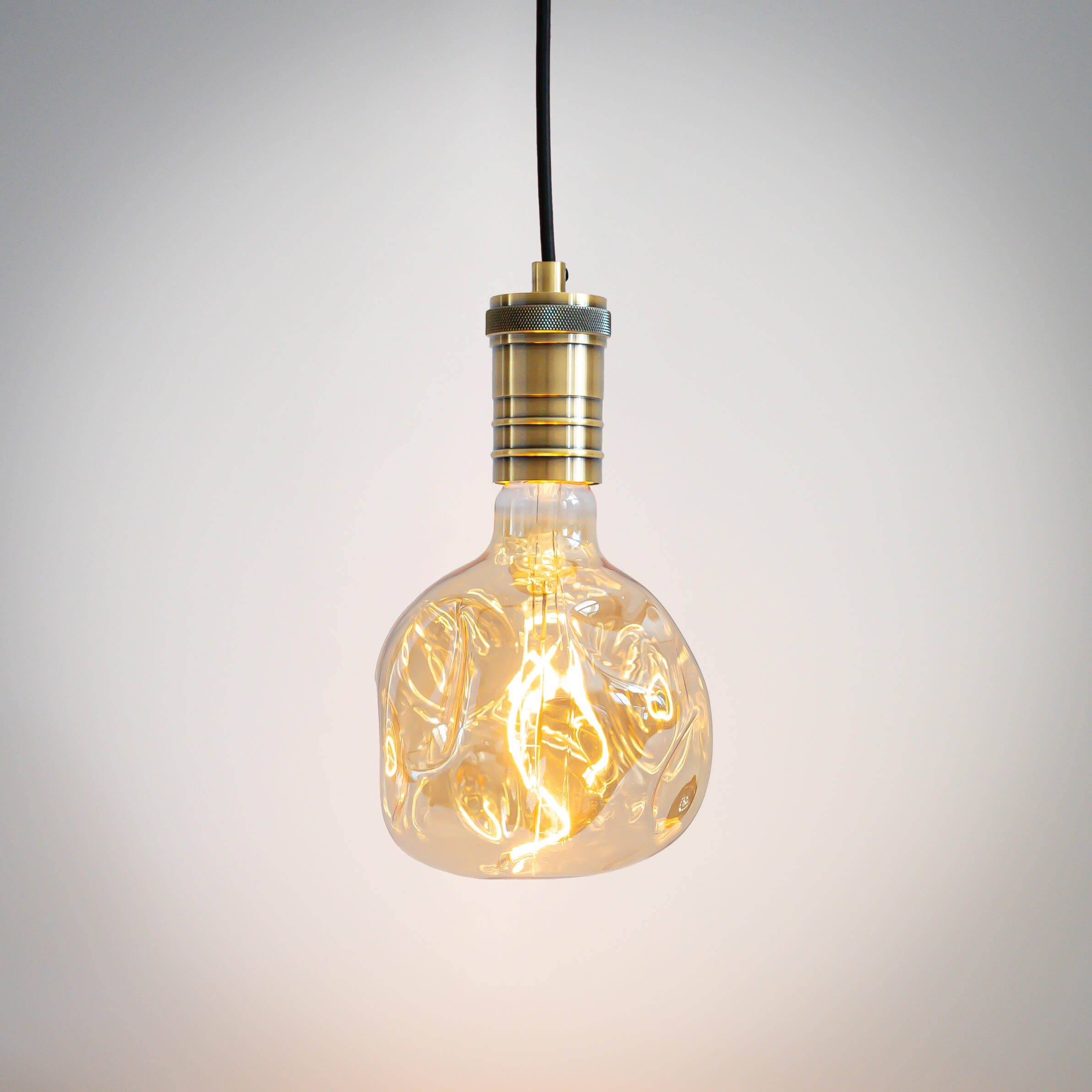 antique bronze pendant light with straight cable and isabella bulb on