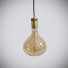 antique bronze pendant light with straight cable and olivia bulb off