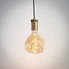 antique bronze pendant light with twisted cable and isabella bulb on