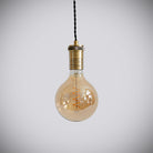 antique bronze pendant light with twisted cable and sophia bulb off