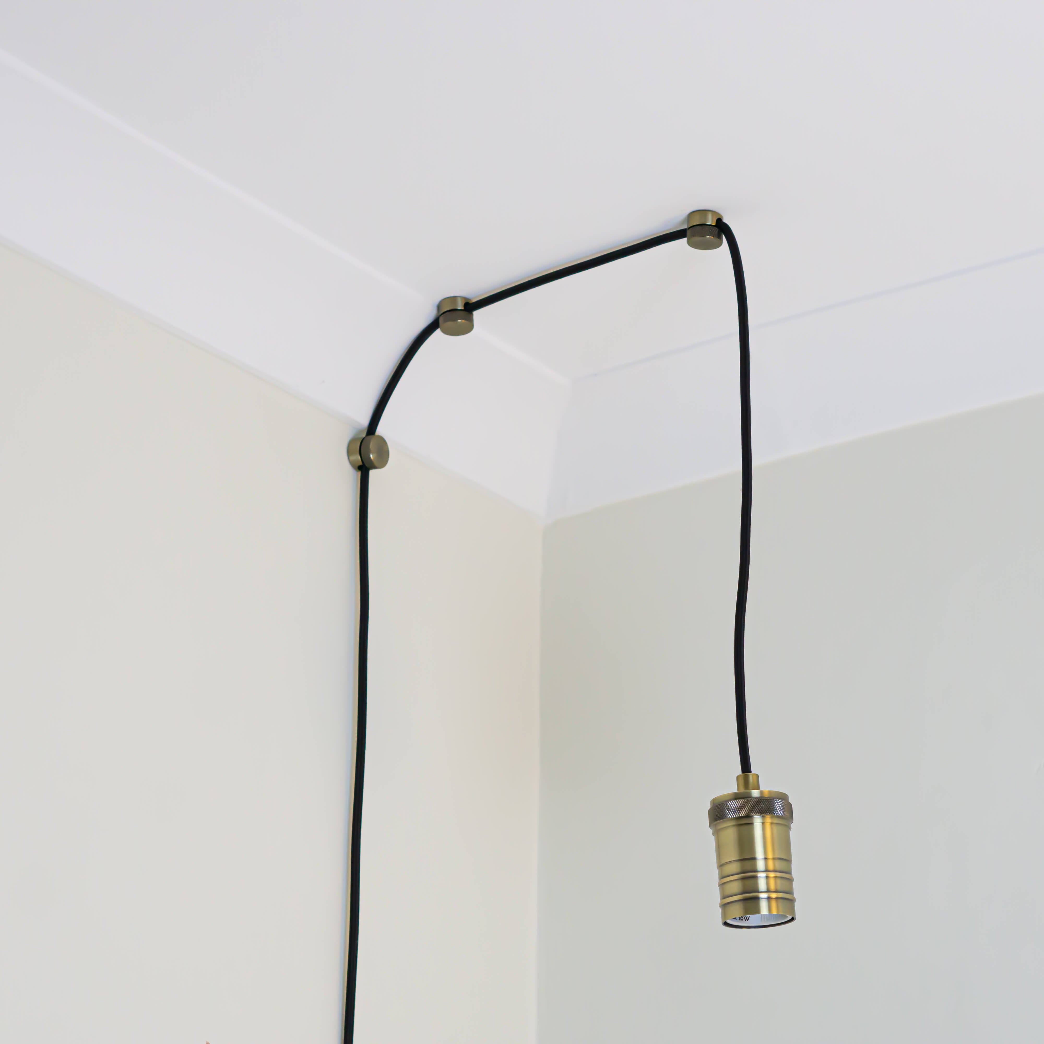 antique bronze plug in pendant light with straight cable assembled with no bulb