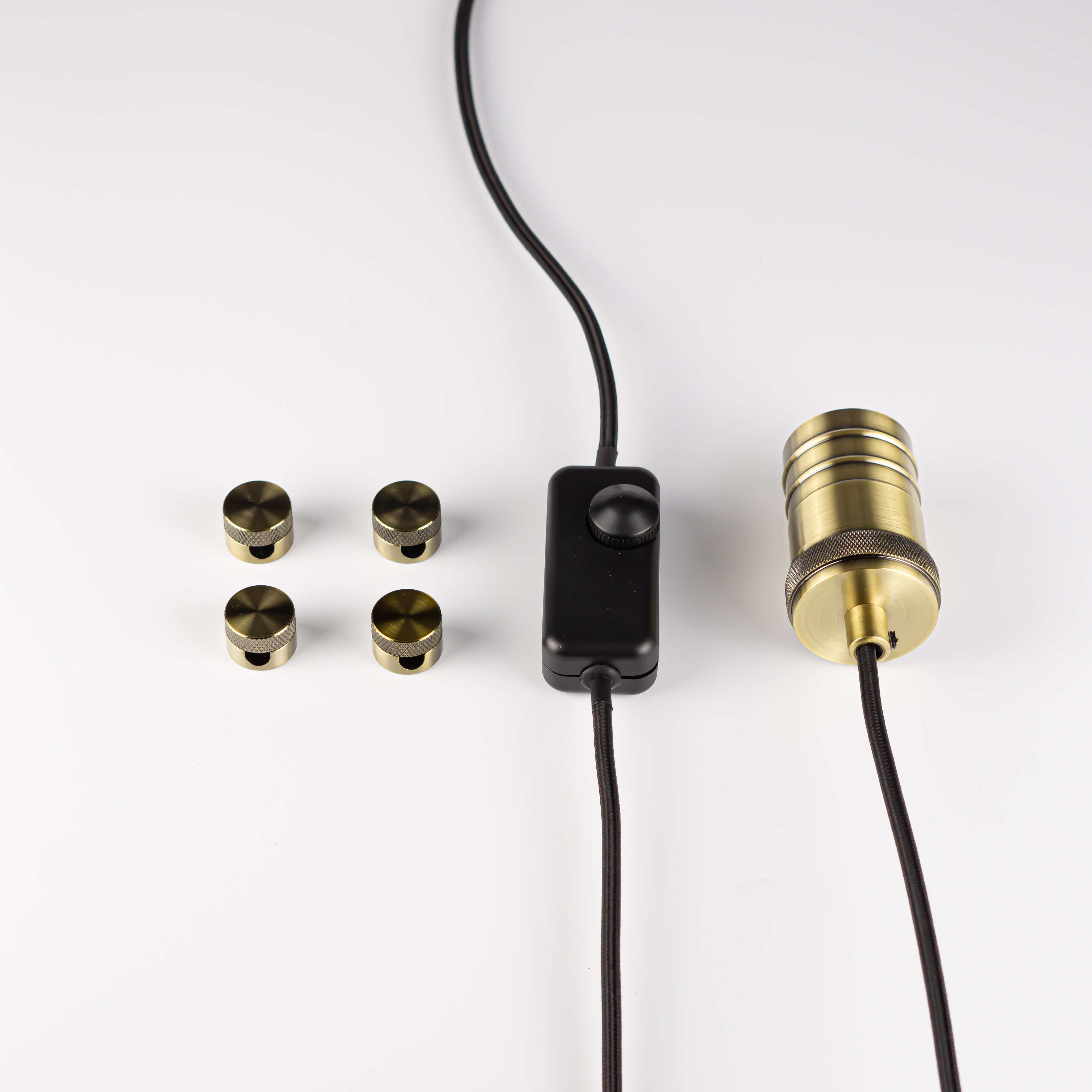 antique bronze plug in pendant light with straight cable components