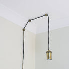 antique bronze plug in pendant light with twisted cable assembled with no bulb