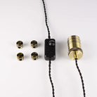 antique bronze plug in pendant light with twisted cable components