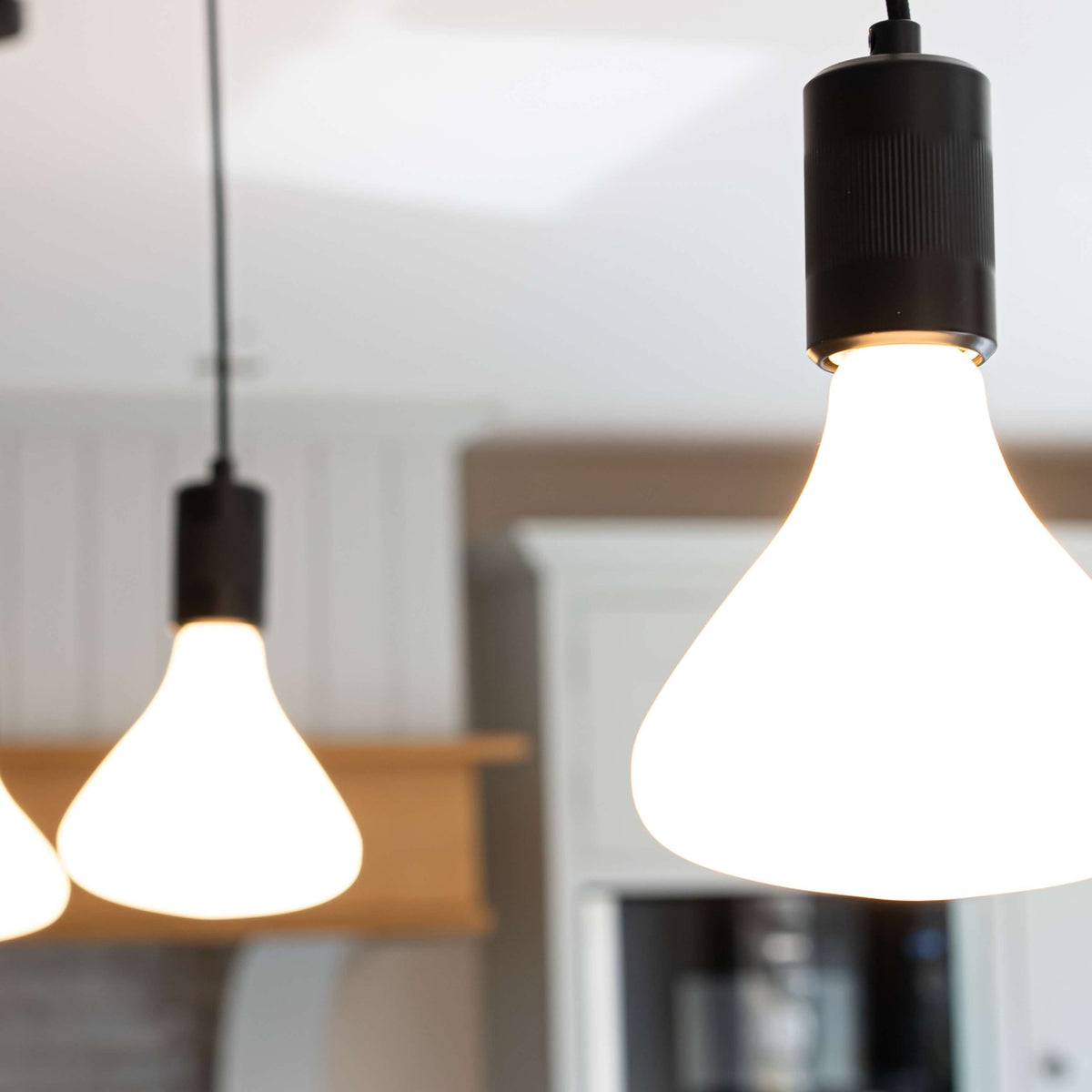 Astrid matte black pendant light closeup