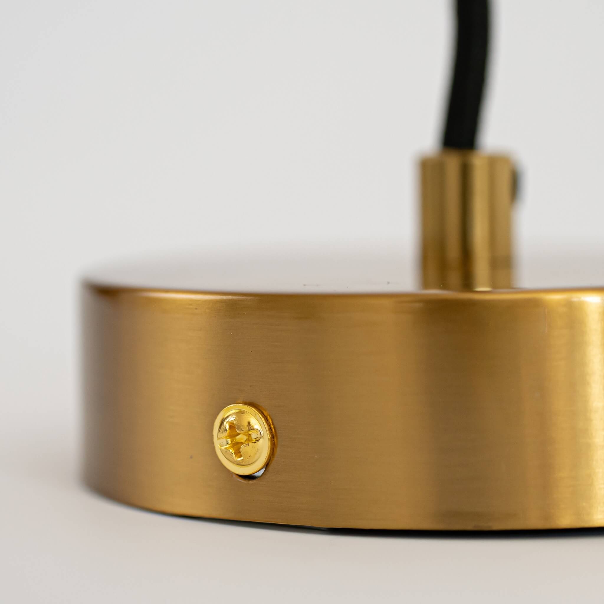 brass pendant ceiling rose with straight cable detail