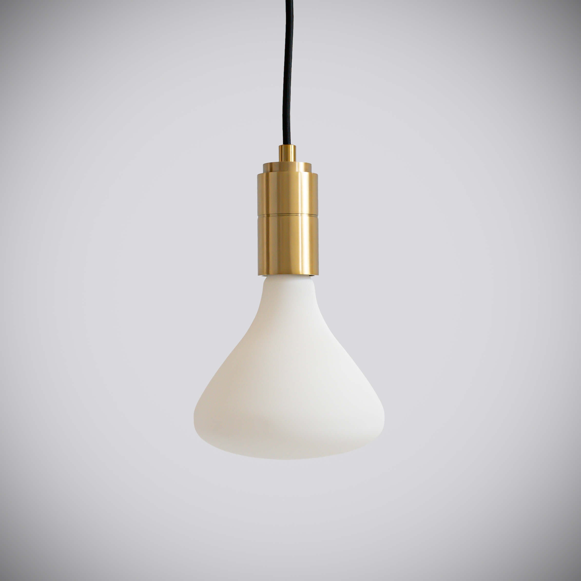 brass pendant light with straight cable and astrid bulb off