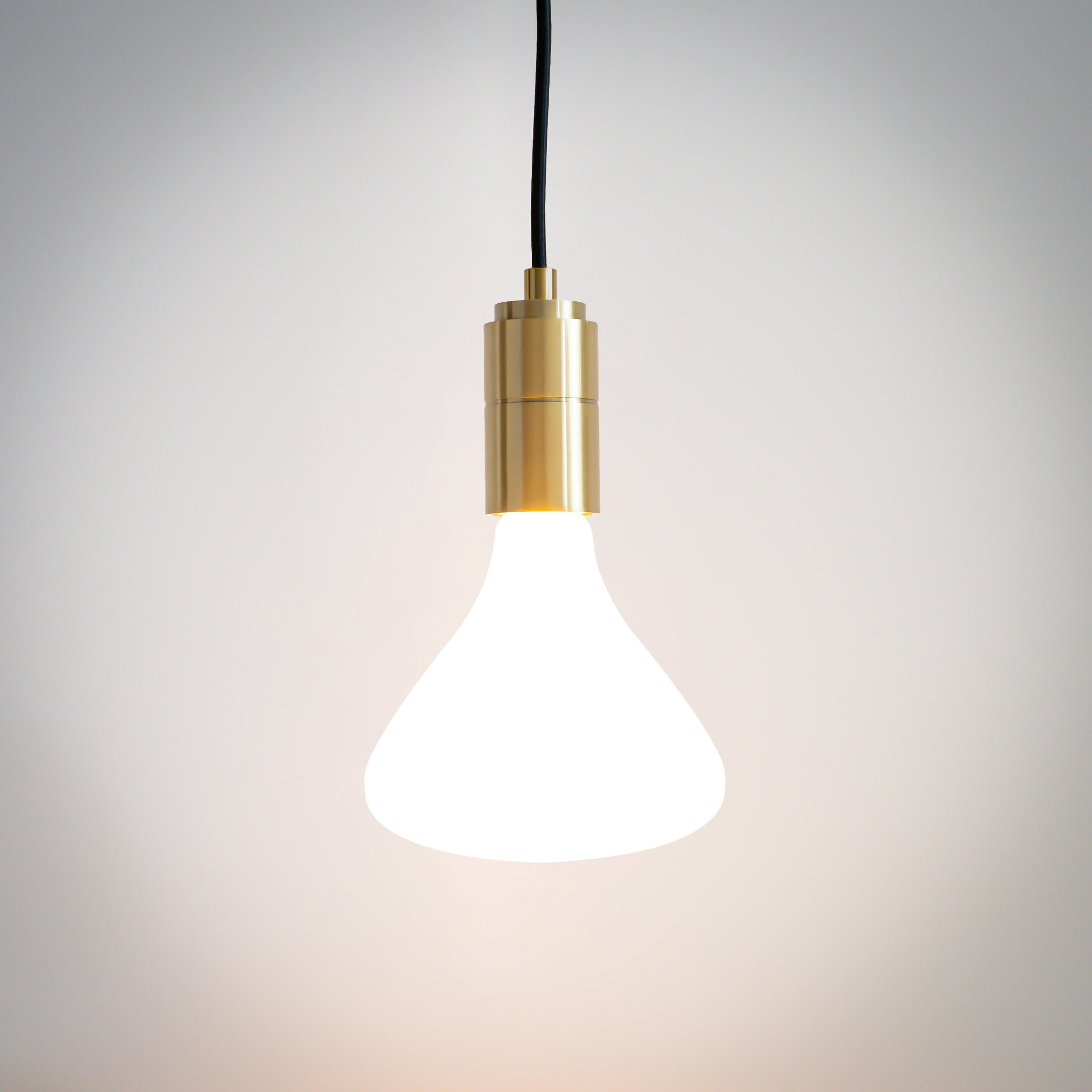 brass pendant light with straight cable and astrid bulb on