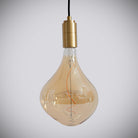 brass pendant light with straight cable and céleste bulb off