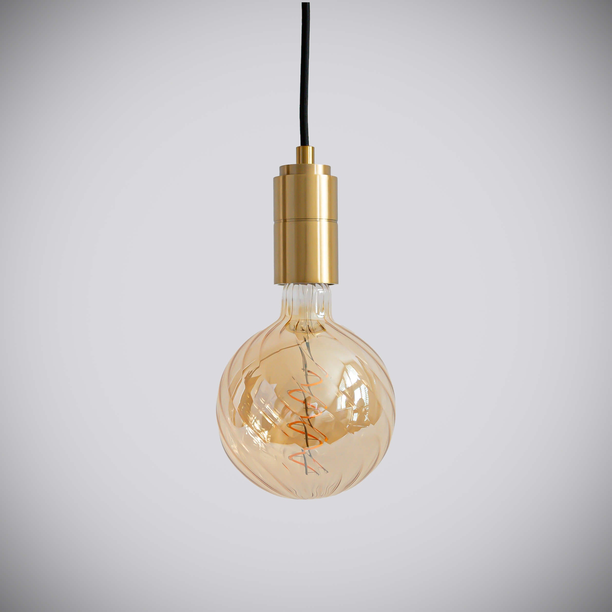 brass pendant light with straight cable and felicity bulb off