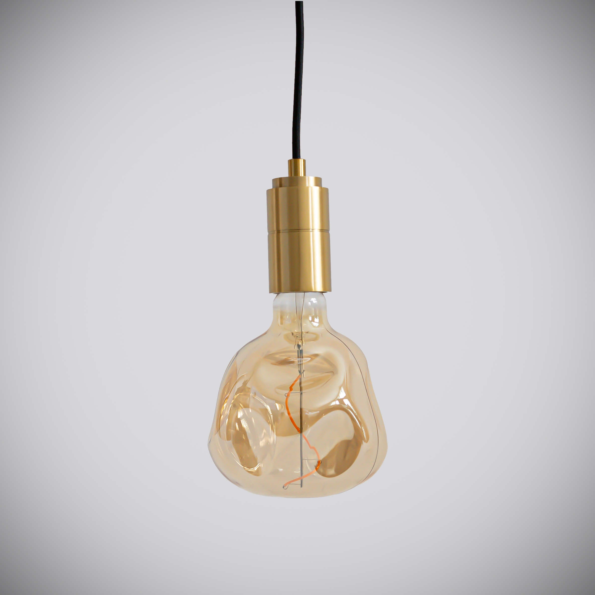 brass pendant light with straight cable and isabella bulb off