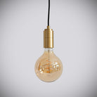 brass pendant light with straight cable and sophia bulb off