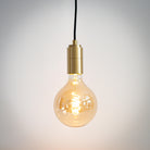 brass pendant light with straight cable and sophia bulb on