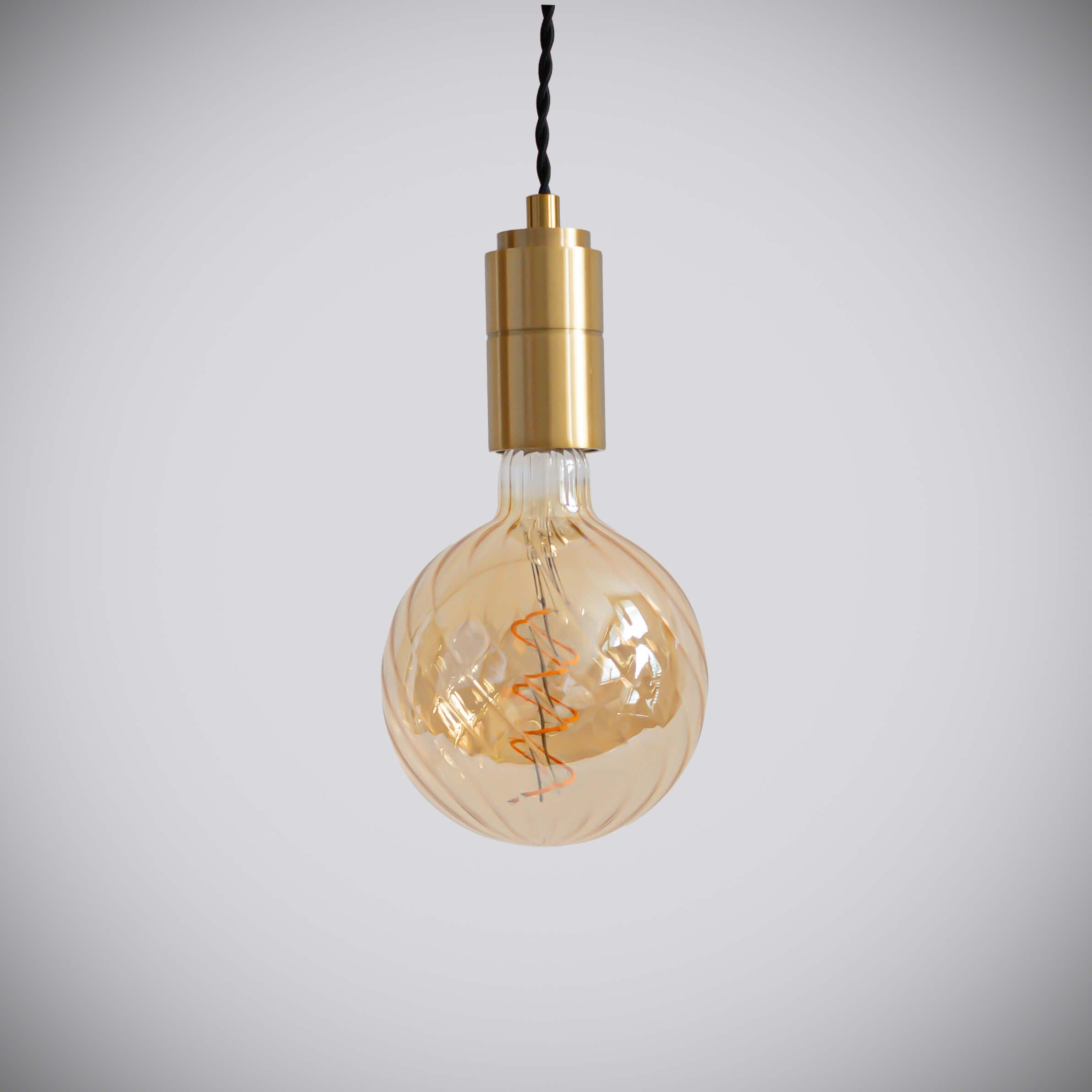 brass pendant light with twisted cable and felicity bulb off