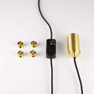 brass plug in pendant light with straight cable components
