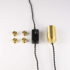 brass plug in pendant light with twisted cable components