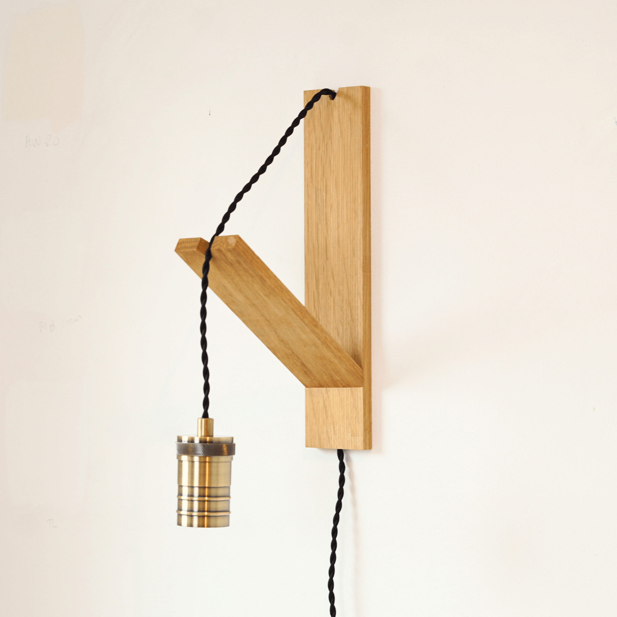 bronze plug in hanging wall light twisted cable