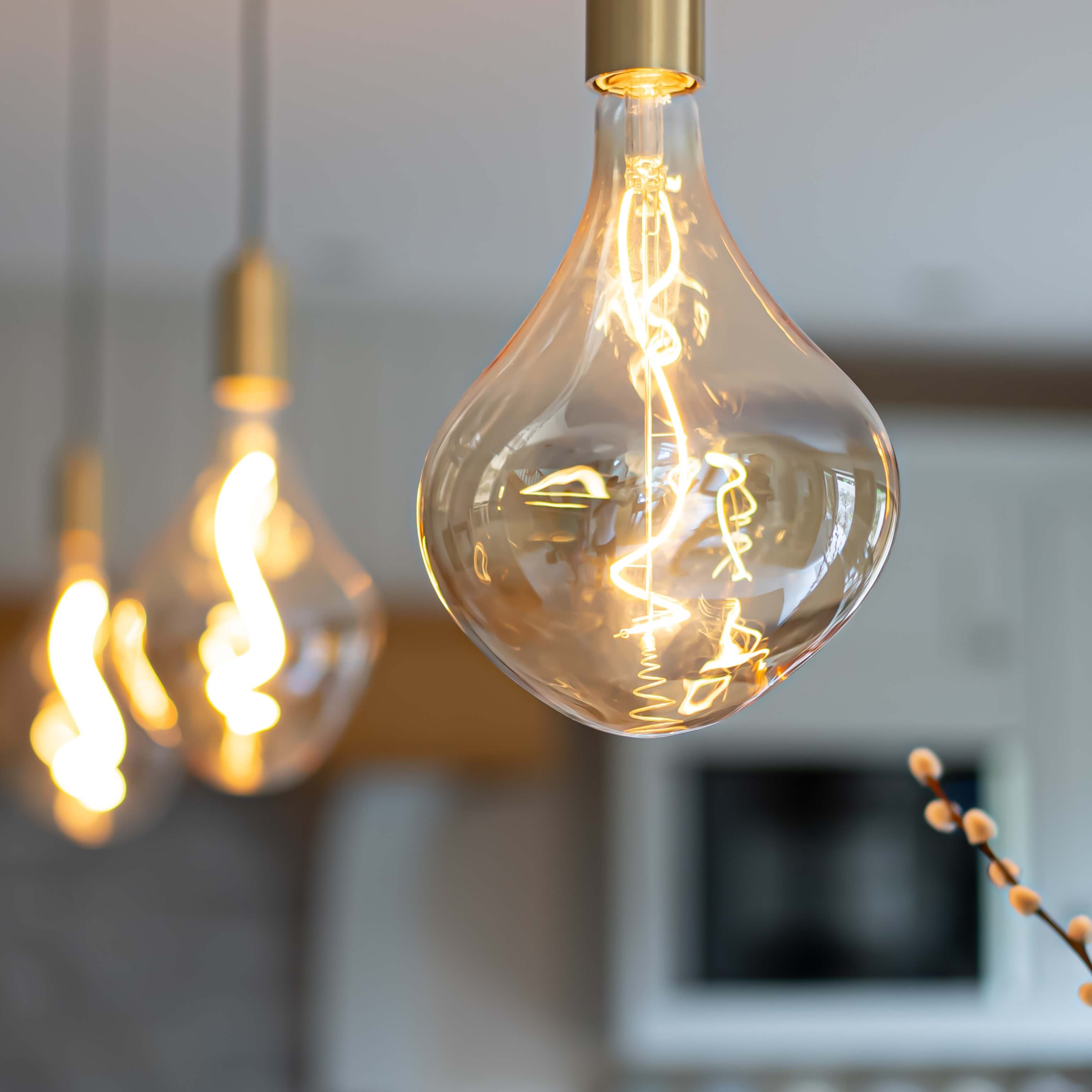 celeste brass pendant light bulb focus in the kitchen