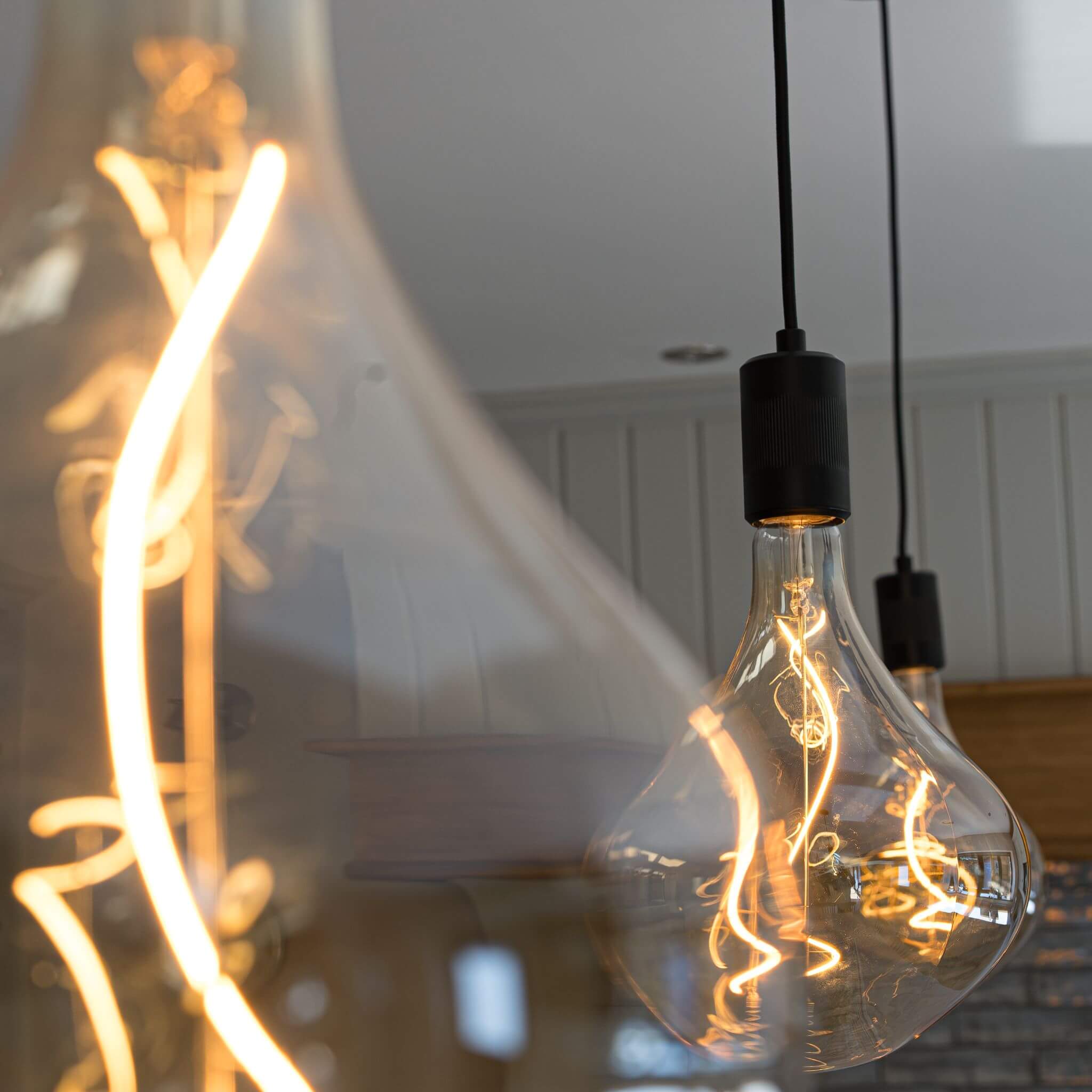 celeste dimmable bulb over kitchen island AM3308-CEL-BLA-ST