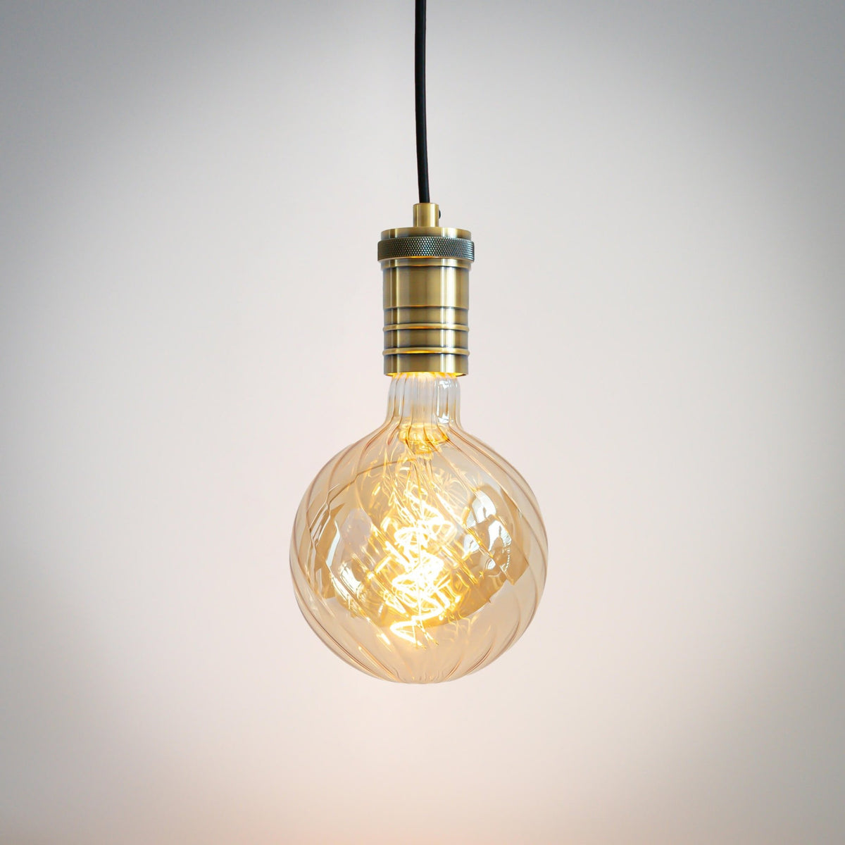 antique bronze pendant light with straight cable and felicity bulb on