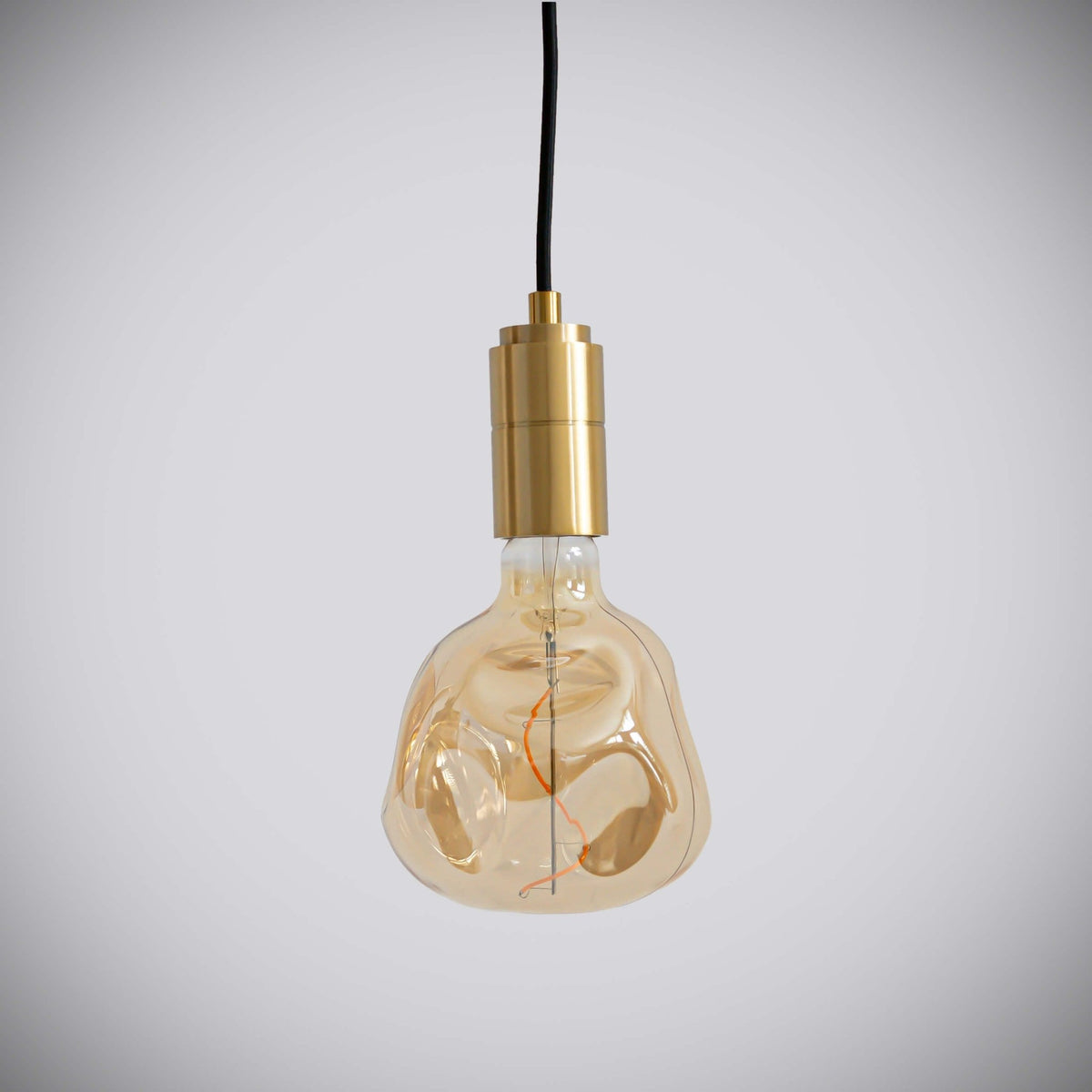 brass pendant light with straight cable and isabella bulb off