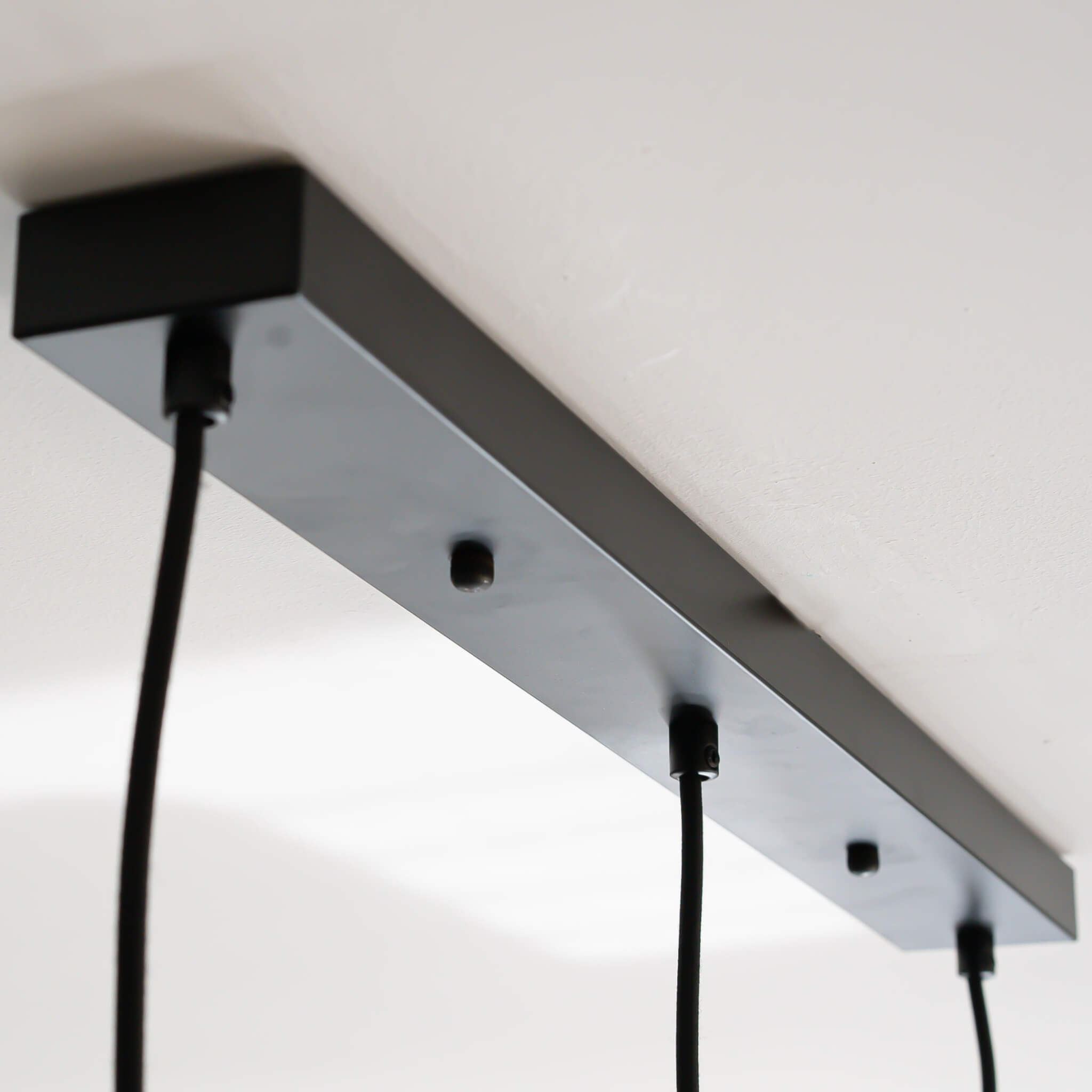 matte black ceiling rose with straight cable