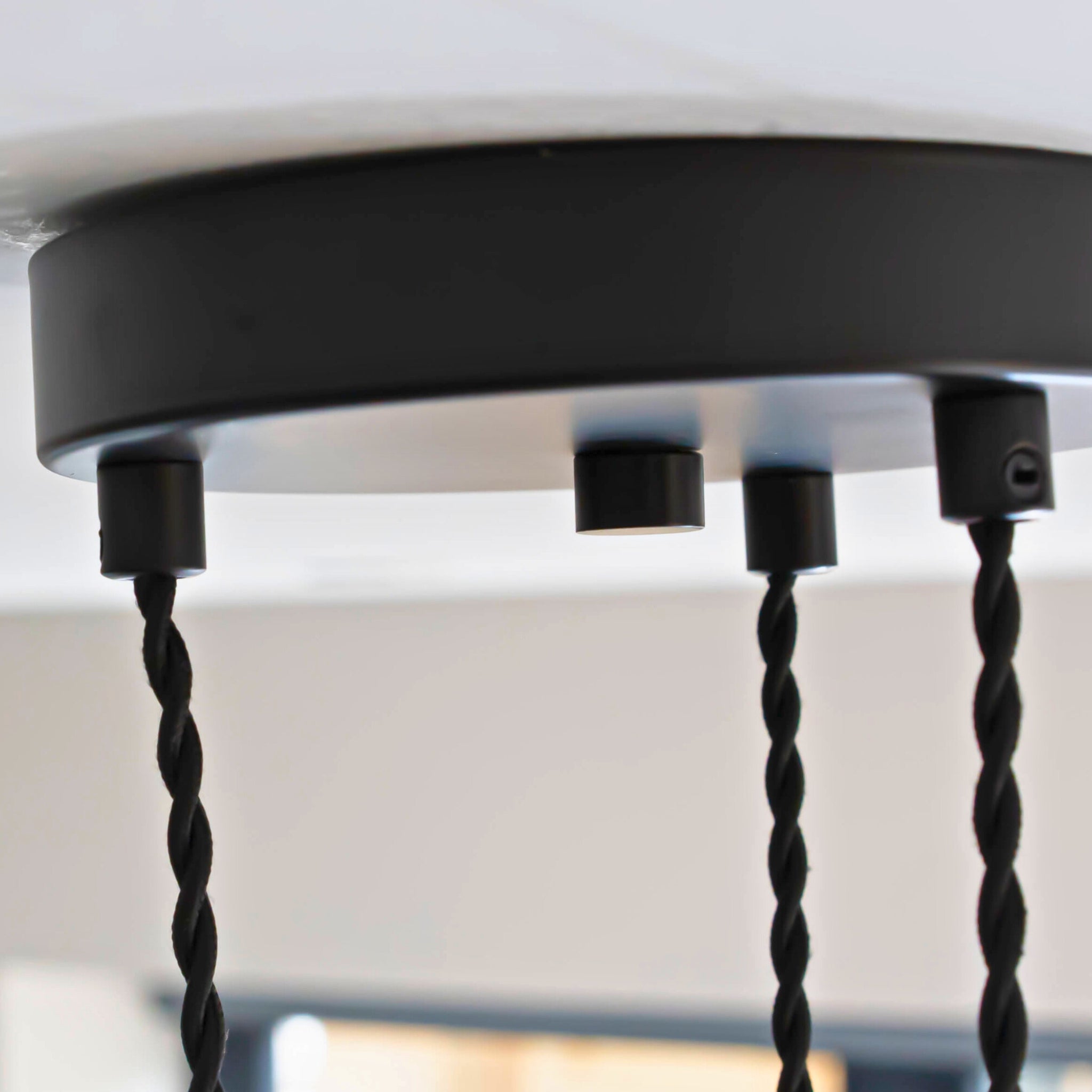 matte black cluster pendant light twisted cable ceiling rose