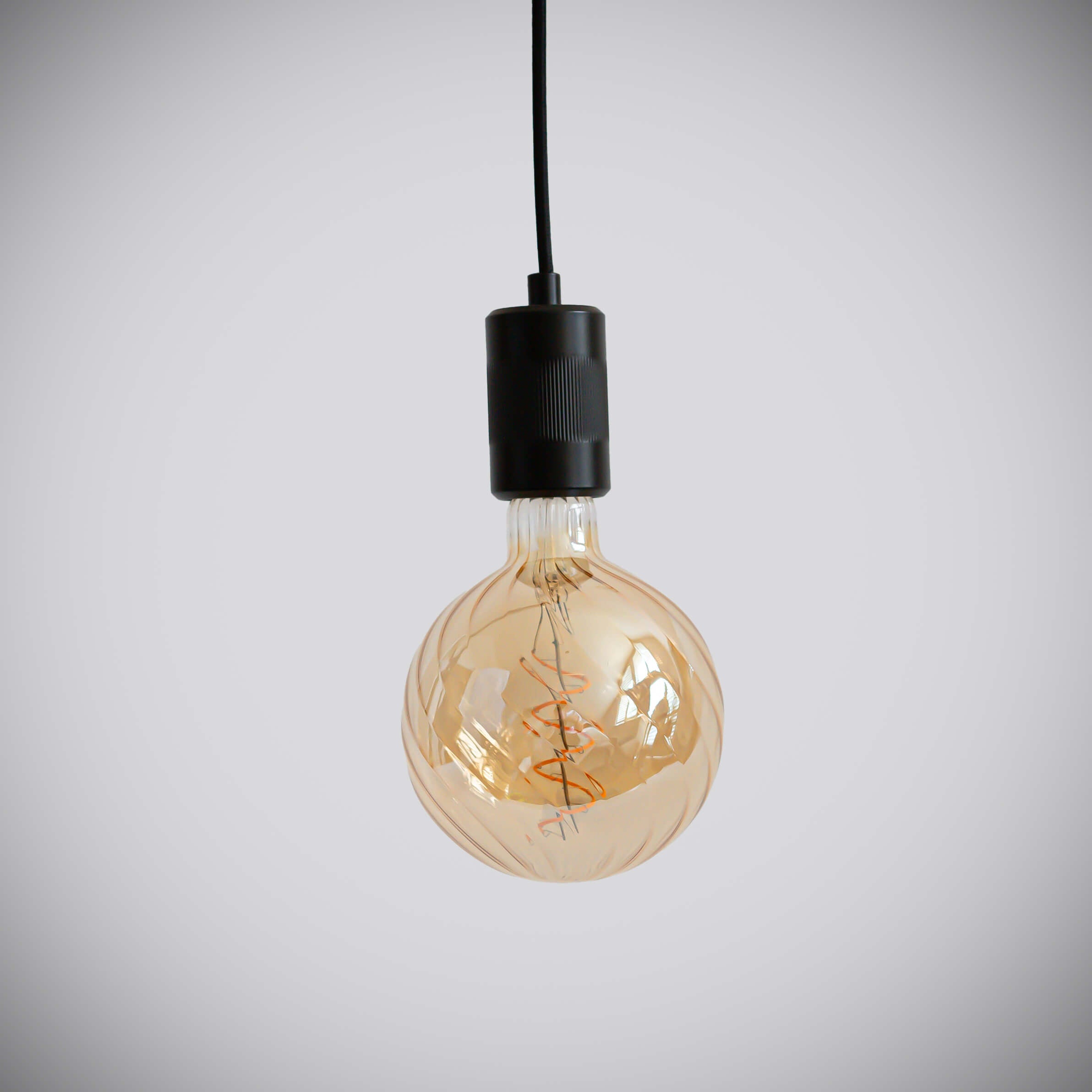 matte black pendant light and felicity bulb off