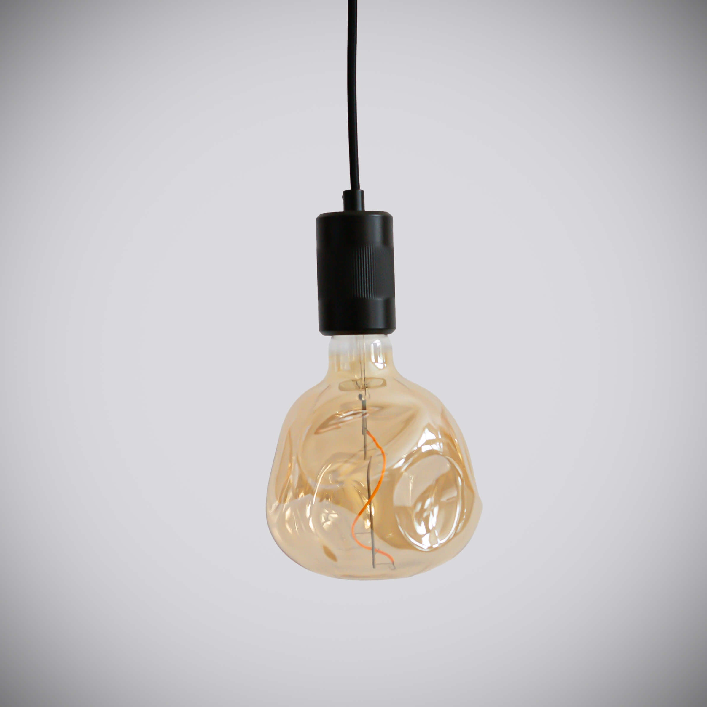 matte black pendant light and isabella bulb off