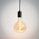 matte black pendant light and olivia bulb on