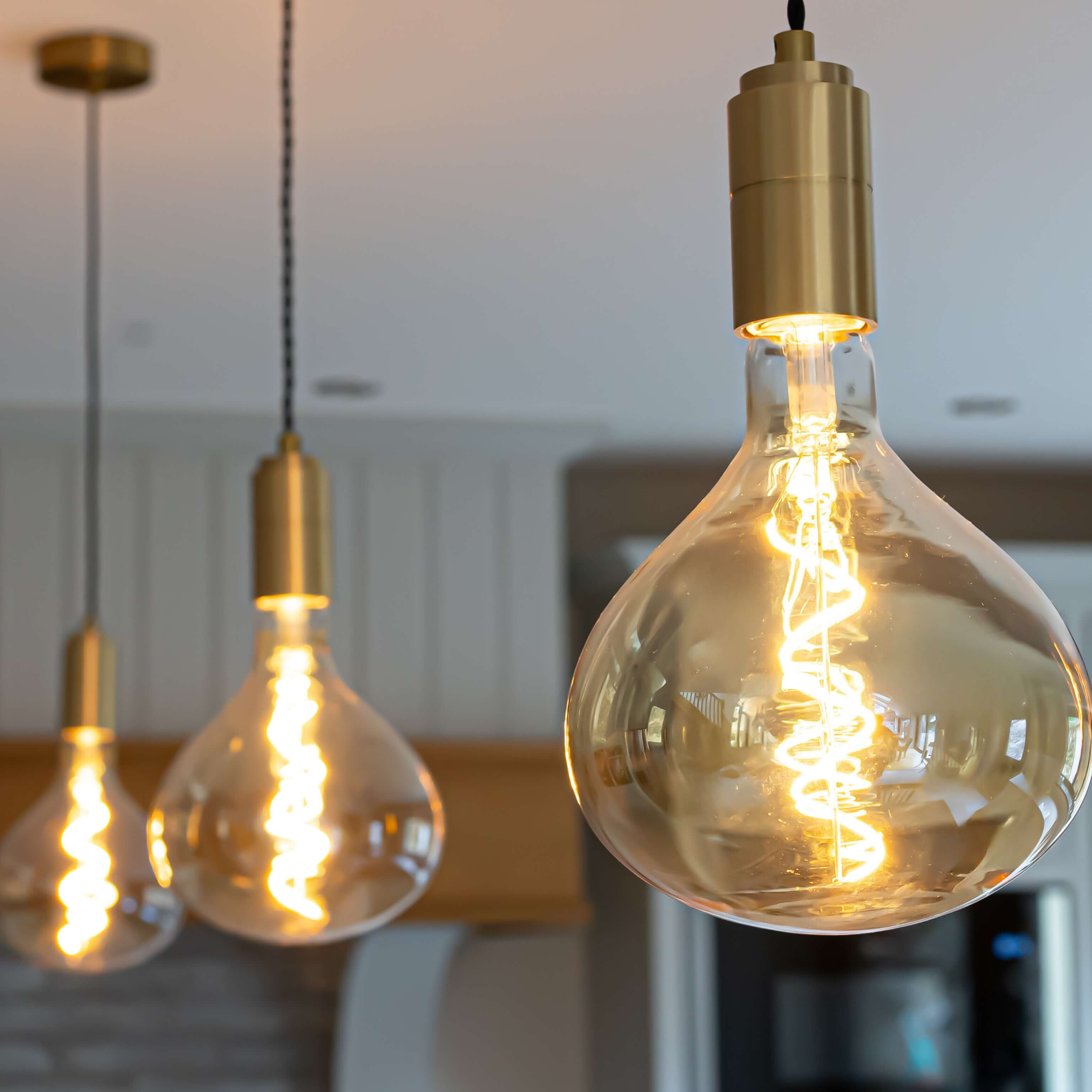 Olivia brass pendant light closeup