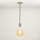 Bronze straight single pendant white background with olivia bulb