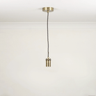 Bronze twisted single pendant white background 