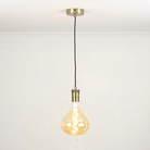 Bronze twisted single pendant white background with olivia bulb