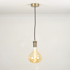 Bronze straight single pendant white background with olivia bulb