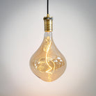 antique bronze pendant light with straight cable and céleste bulb on