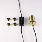 antique bronze plug in pendant light with twisted cable components 