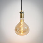 antique bronze pendant light with straight cable and olivia bulb on