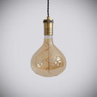 antique bronze pendant light with twisted cable and olivia bulb off
