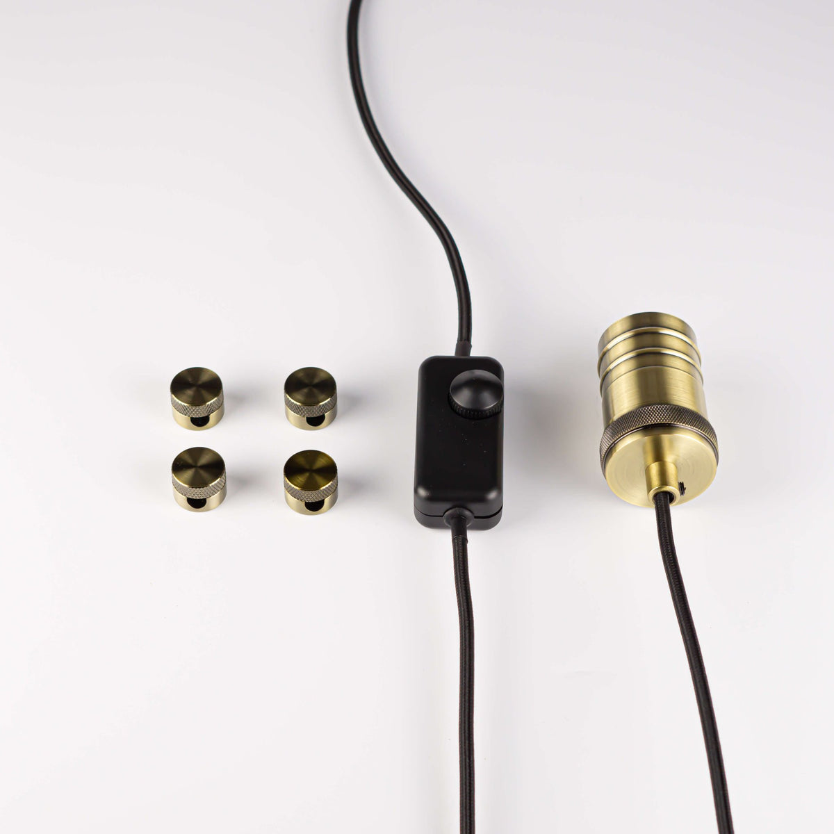 antique bronze plug in pendant light with straight cable components 