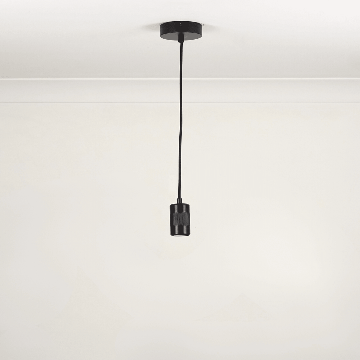 Black single pendant white background