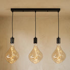 Black Triple Ceiling Light + Celeste Bulbs - Triple Pendant - Ambientsy