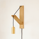 plug in brass wall light with twisted cable
