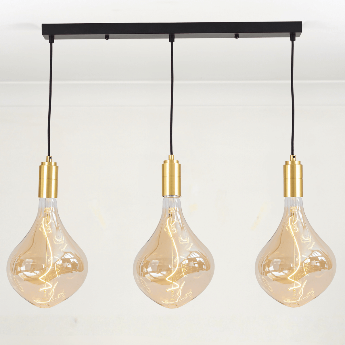 Brass Triple Ceiling Light + Celeste Bulbs - Triple Pendant - Ambientsy